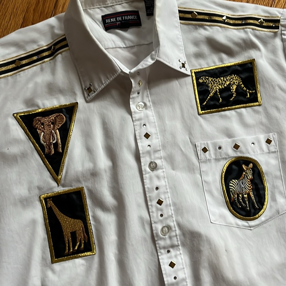 Safari appliqué button down shirt